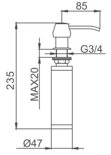 Дозатор для кухонной мойки Haiba HB405 хром